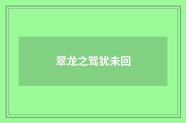 翠龙之驾犹未回