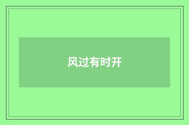 风过有时开
