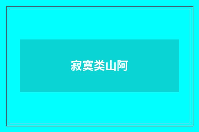 寂寞类山阿