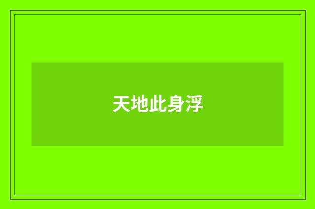 天地此身浮