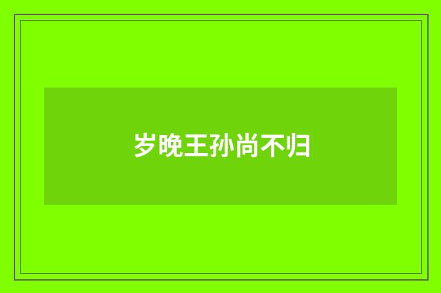 岁晚王孙尚不归