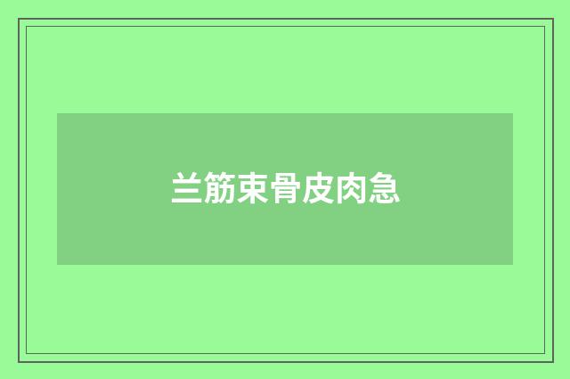 兰筋束骨皮肉急