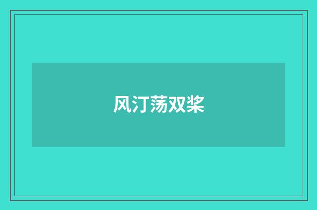 风汀荡双桨