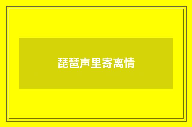 琵琶声里寄离情