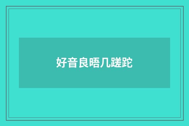 好音良晤几蹉跎