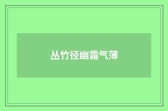 丛竹径幽霜气薄