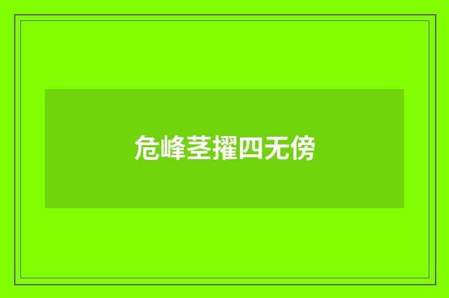 危峰茎擢四无傍