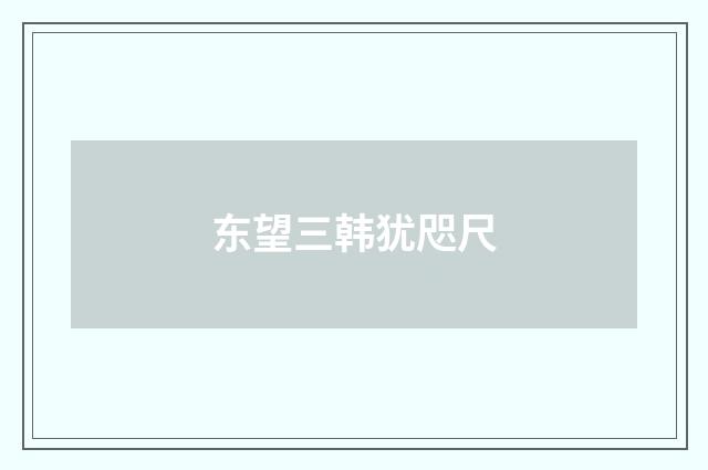 东望三韩犹咫尺
