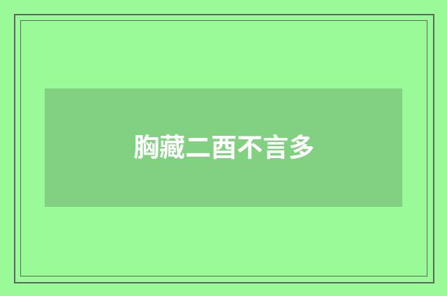 胸藏二酉不言多