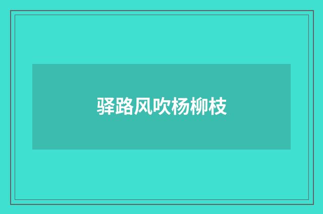 驿路风吹杨柳枝