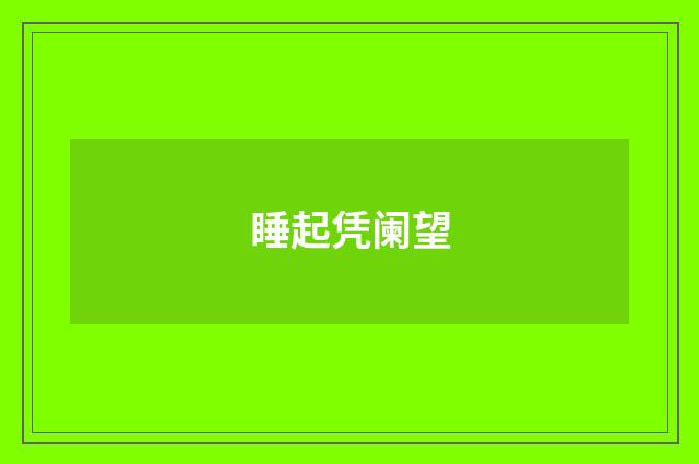 睡起凭阑望