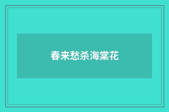 春来愁杀海棠花