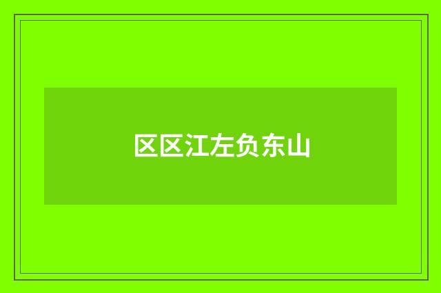 区区江左负东山