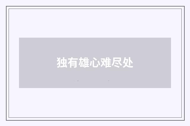 独有雄心难尽处
