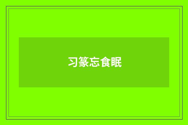 习篆忘食眠