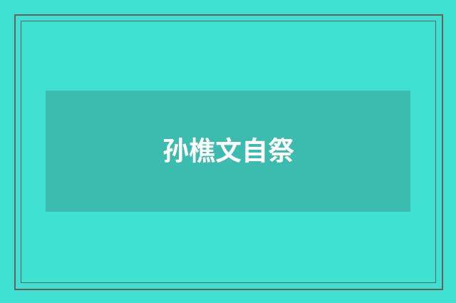 孙樵文自祭