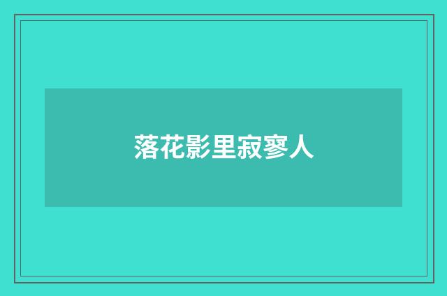 落花影里寂寥人