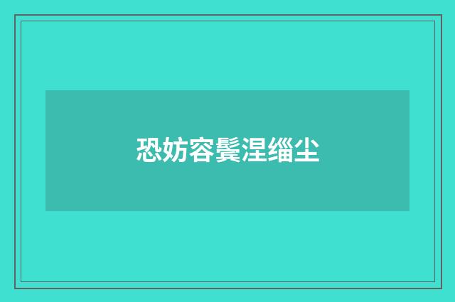 恐妨容鬓涅缁尘