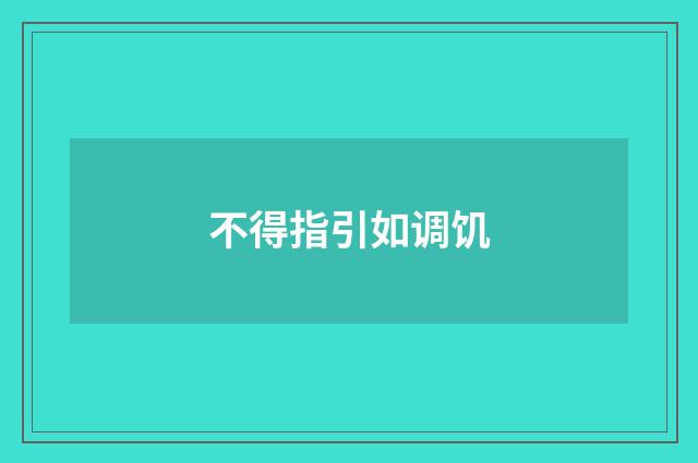 不得指引如调饥