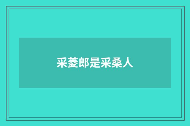 采菱郎是采桑人