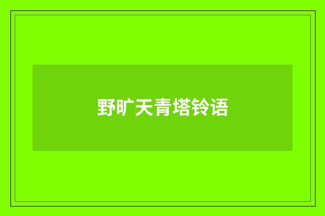 野旷天青塔铃语