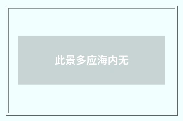 此景多应海内无