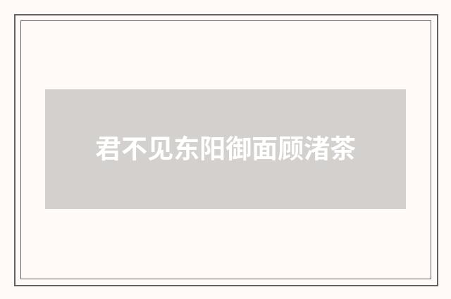 君不见东阳御面顾渚茶