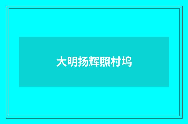 大明扬辉照村坞
