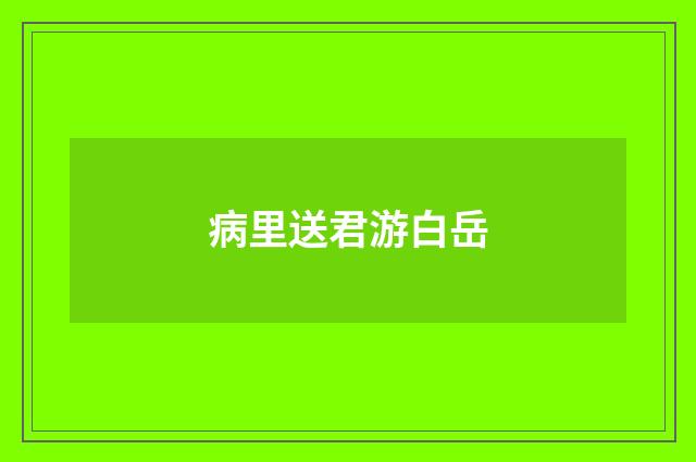 病里送君游白岳