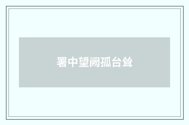 署中望阙孤台耸