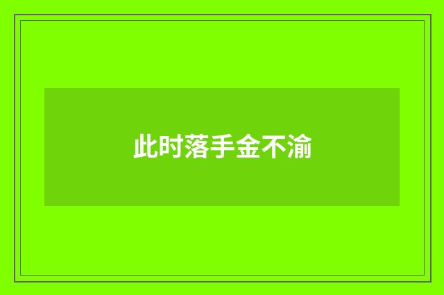 此时落手金不渝
