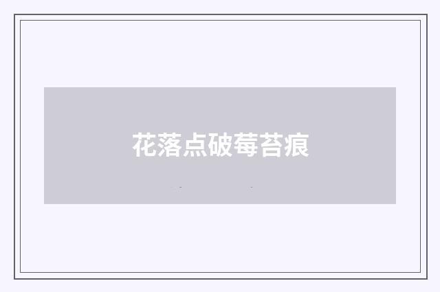 花落点破莓苔痕