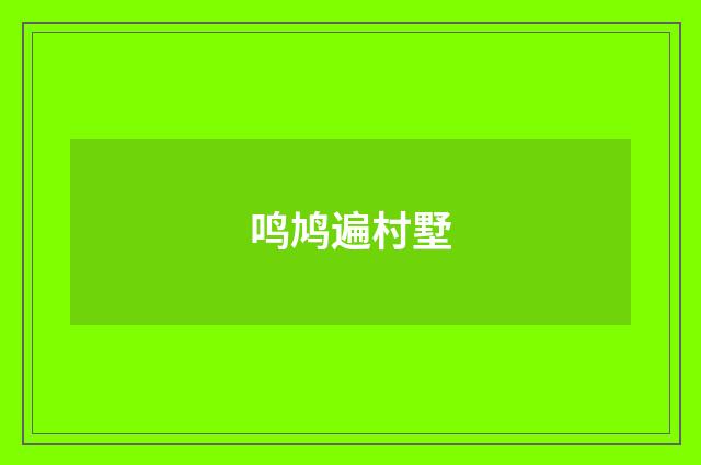 鸣鸠遍村墅