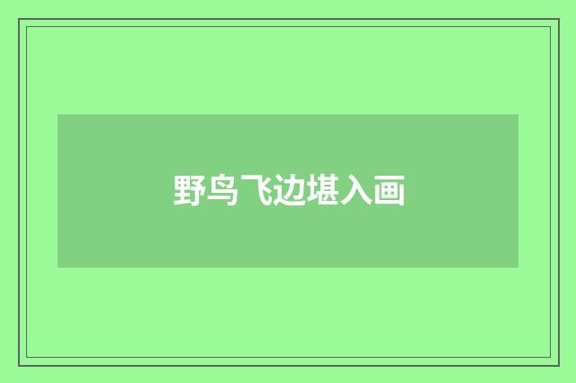 野鸟飞边堪入画