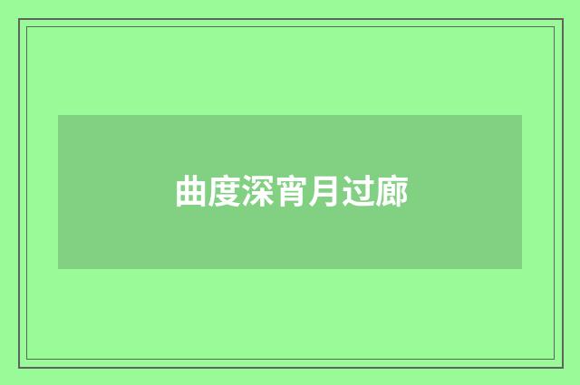 曲度深宵月过廊