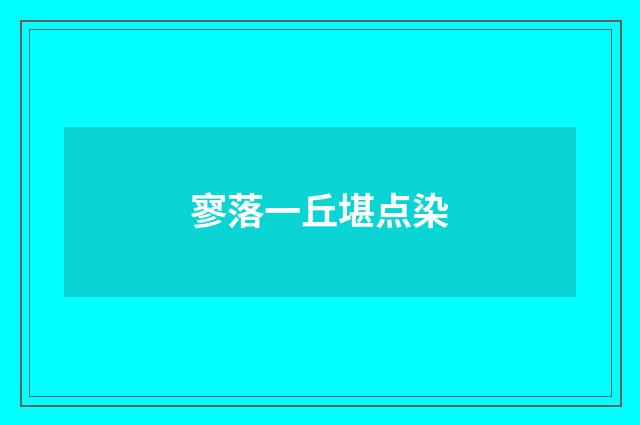 寥落一丘堪点染