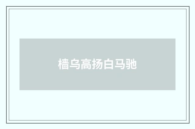 樯乌高扬白马驰