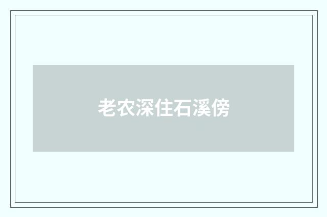 老农深住石溪傍