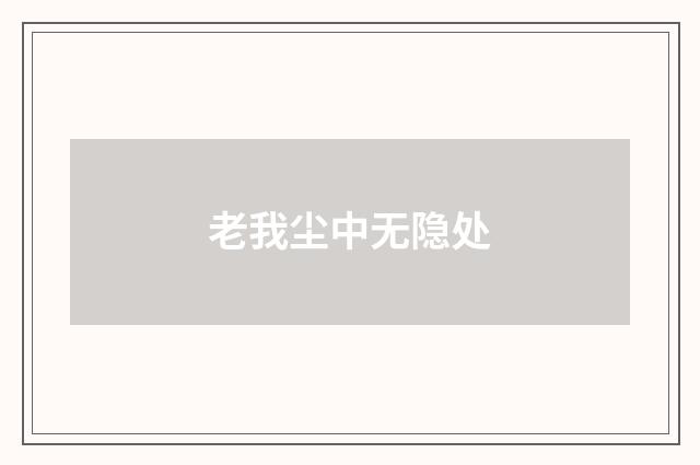 老我尘中无隐处