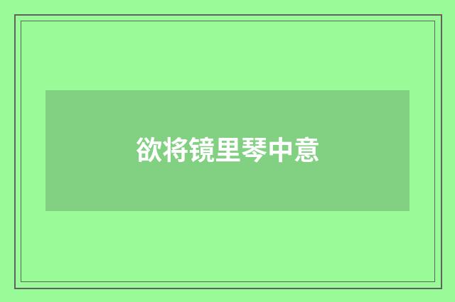 欲将镜里琴中意