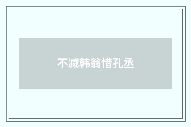 不减韩翁惜孔丞