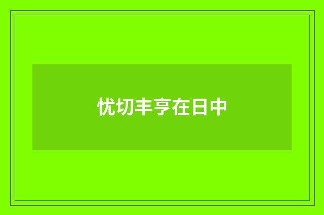 忧切丰亨在日中