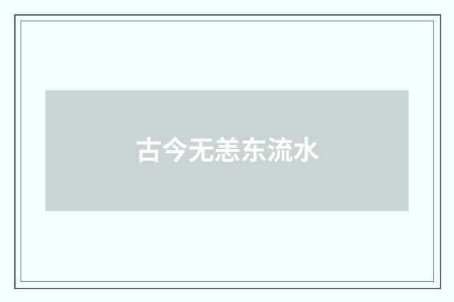 古今无恙东流水