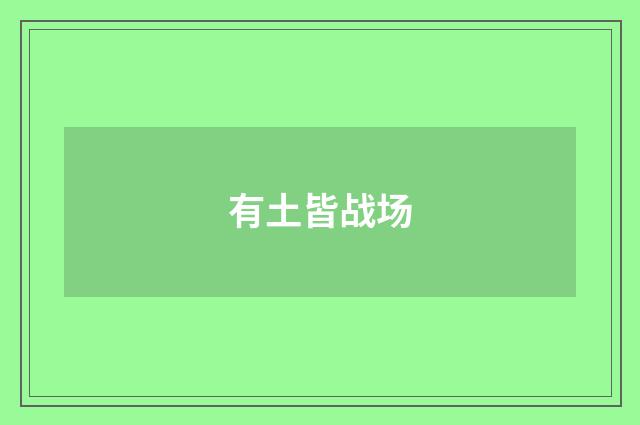 有土皆战场