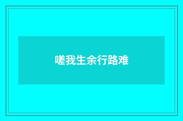 嗟我生余行路难