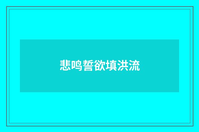 悲鸣誓欲填洪流