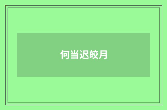 何当迟皎月
