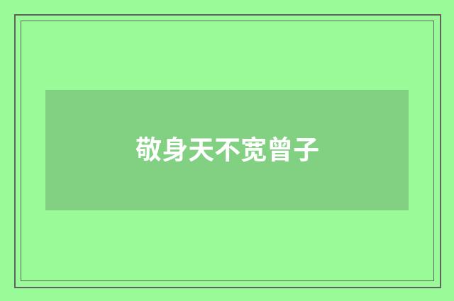 敬身天不宽曾子