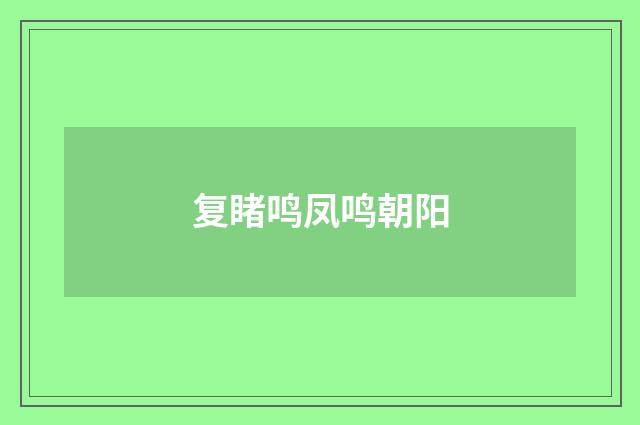 复睹鸣凤鸣朝阳