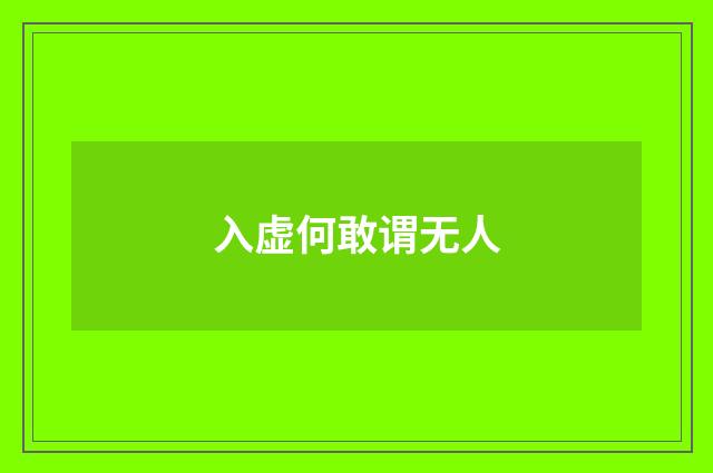入虚何敢谓无人